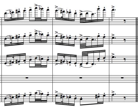 95 Örnek 128: Bu parçanın tümünün formu şu şekilde özetlenebilir: A (a a b b koda) B (taksim) A (a a b b koda) Bu parçada görüldüğü gibi obua sadece b1 temasını solo olarak çalıyor, bunun dışında