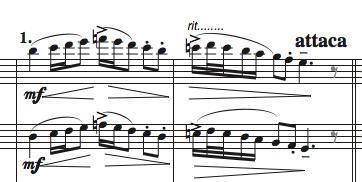 110 Örnek 156: Obua solo 102. ölçüde bu kez beşinci dereceden geliyor ve 104.