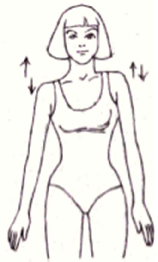 Drenler Çıktıktan Sonra, duruş bozukluğunu önlemek için; (Egz 1) (Egz 2) * Ayakta durarak bir omuzu yukarı doğru kaldırın ve indirin, daha sonra diğer omuz için aynı hareketi tekrarlayın (Egzersiz-