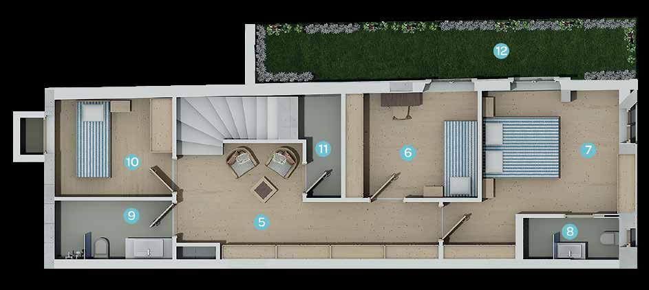 Bahçe: 15,71 m 2 Net Alan 104,61 m 2 Üst Kat Brüt Kapalı Alan 65,28 m 2 Alt Kat Brüt Kapalı Alan 73,25 m 2 Teras/ Balkon/Bahçe 23,43 m 2 Ortak Alan 24,50 m 2