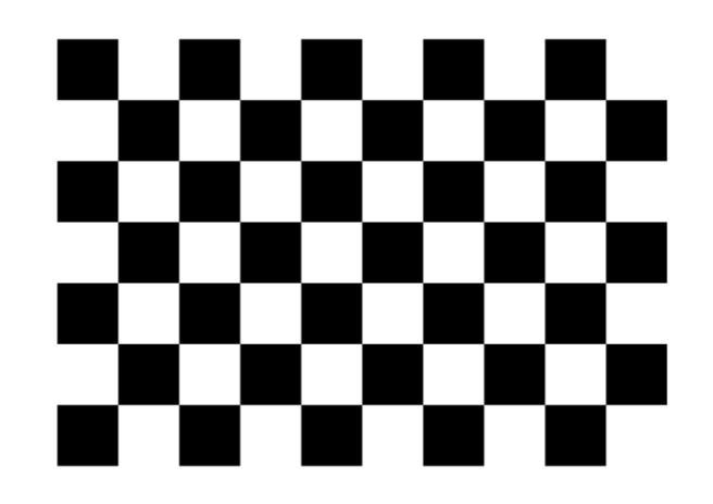 11 de görülebilen satranç tahtası desenidir. Şekil 4.11. 2-boyutlu satranç tahtası deseni 2-boyutlu desenler kullanılarak kalibrasyon işlemini gerçekleştirmek için Şekil 4.