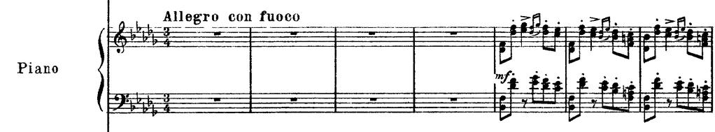Günay Tuzkaya, Pyotr İlyiç Çaykovski 1. Piyano Konçertosu nun (OP.23) Tarihi Arka Planı ve Müzikal Açıdan İncelenmesi. idil,6 (39), s 3435-3449 Şekil 9a. A teması-piyanodaki ilk hali Şekil 9b.