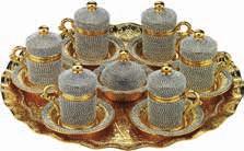 95-070-TŞ-K Karizma 6 lı Kahve Seti (Swarovski Taşlı) Charisma Coffee Set For 6 Person