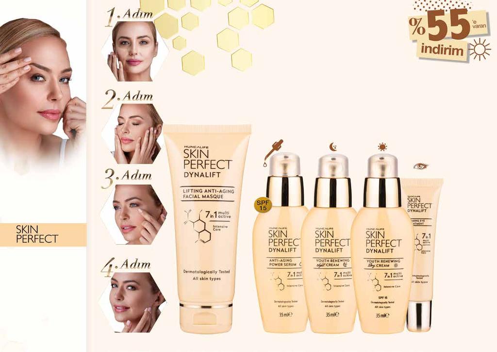 SADECE SAATTE: Kırışık derinliğinde %5 AZALMA Kırışık yüzeylerde % DÜZGÜNLEŞME HuncaLife Skin Perfect Dynalift Onarıcı 46,00 Soyulan Maske 00 ml - 7 6,90 Cilt Neminde % 6 ARTIŞ Cilt Elastikiyetinde %