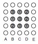 33. Yukarıda verilen şekle göre, hangi beyaz dairenin puanı en yüksektir? A) A B) B C) C D) D E) E Çözüm 33 A beyaz dairesinin puanı 3 + + + + 3 + + = 3 olarak hesaplanır.