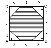 40. ABCD bir kare AB = 5 cm ABCD karesinin kenarları üçer eş parçaya bölünerek şekildeki sekizgen elde ediliyor. Bu sekizgenin alanı kaç cm² dir?