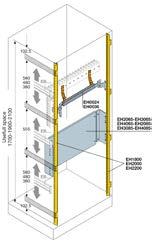 Endüstri ve otomasyon panoları IS2 - Dikili tip modüler panolar (IP65) DIN rayı ve montaj plakası uygulamaları Tanımı Boyutu YxG mm EH1800L DIN rayı fonksiyonel çerçeve (2'li set) 1800 190,00 EH2000L