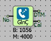 7.3 DTMF GELEN ÇAĞRI 7.3.1 Bağlantılar DTM: DTMF kodu çıkışı No: Arama kabul edilecek numara girişi Cal: Hat çağrı kontrol çıkışı 7.3.2 Bağlantı Açıklamaları No: Arama kabul edilecek numara girişi Metin referansı bağlanan arama kabul edilecek numara girişidir.