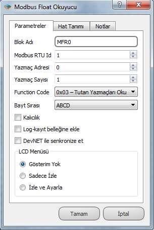 10.7.3 Özel Ayarlar Modbus RTU Id: Hangi Id den veri alınacak ise blok içerisinden ayarlanan değerdir. Yazmaç Adresi: Köle Id lerdeki okunacak yazmaç adresleri girilir.