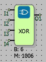 1.8 XOR KAPISI 1.8.1 Bağlantılar I1: Sinyal girişi I2: Sinyal girişi I3: Sinyal girişi Q1:Blok çıkışı I4: Sinyal girişi 1.8.2 Bağlantı Açıklamaları I1: Sinyal girişi Xor Kapısı girişidir.