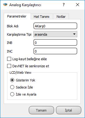 5.2.3 Özel Ayarlar Karşılaştırma Tipi: Karşılaştırma tipi seçimleri yapılır. Arasında, küçüktür, büyüktür, küçük eşit, büyük eşit, eşittir, eşit değil, aralık dışında seçenekleri vardır.