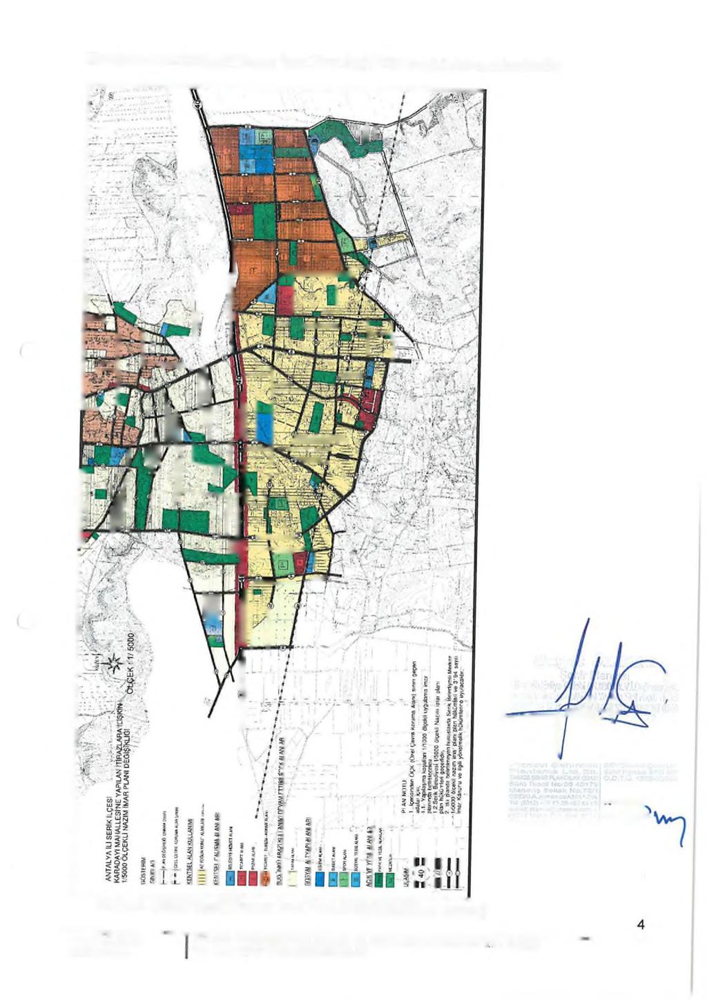 Hazırlanan 1/5000 ölçekli Nazım İmar Planı