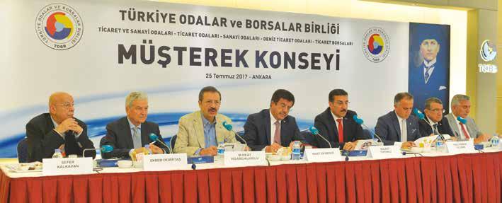 TOBB ULUSAL TOBB Başkanı M. Rifat Hisarcıklıoğlu, Biz bir oldukça, el ele, omuz omuza verdikçe bizi yenemeyecekler diye konuştu.
