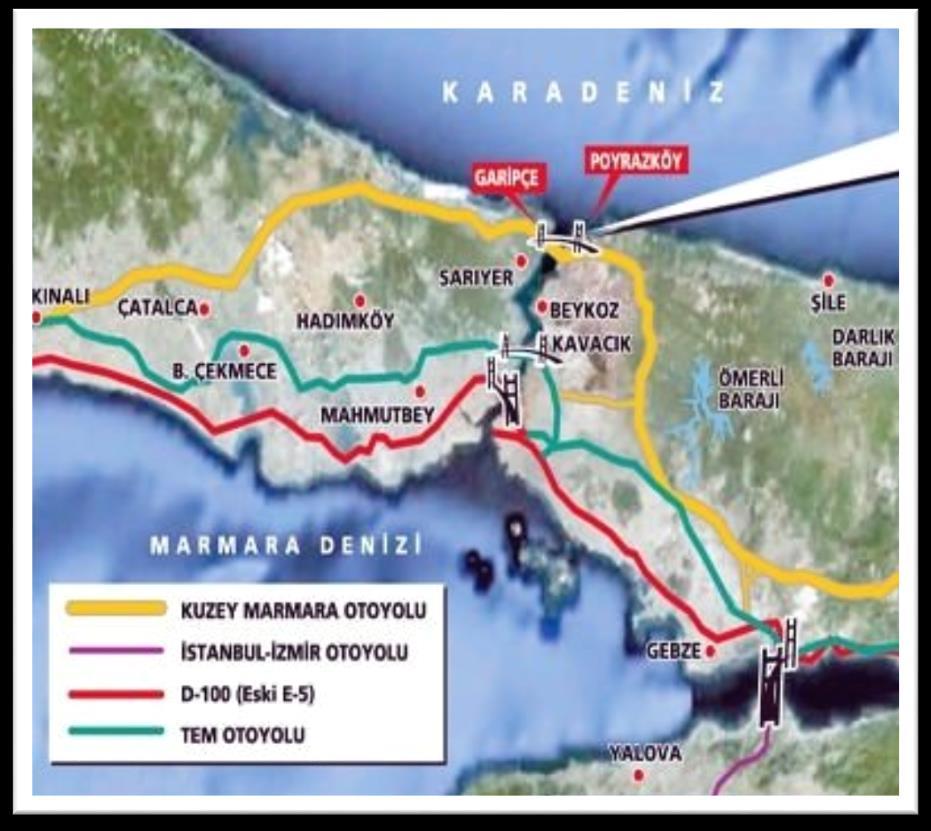 BÖLGEYİ BEKLEYEN SORUNLAR KUZEY MARMARA OTOYOLU Kuzey Marmara Otoyolu civarında oluşması