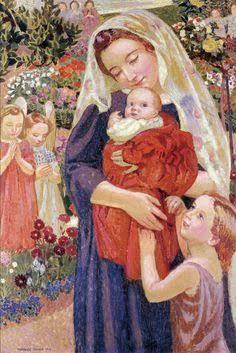 Maurice Denis Kutsal Bahçedeki Kadın Bu eserde bir anne bebeğine sağıyor ve küçük kızı da merakla bakıyor. Yanda iki tane melek bebek için dua ediyor.