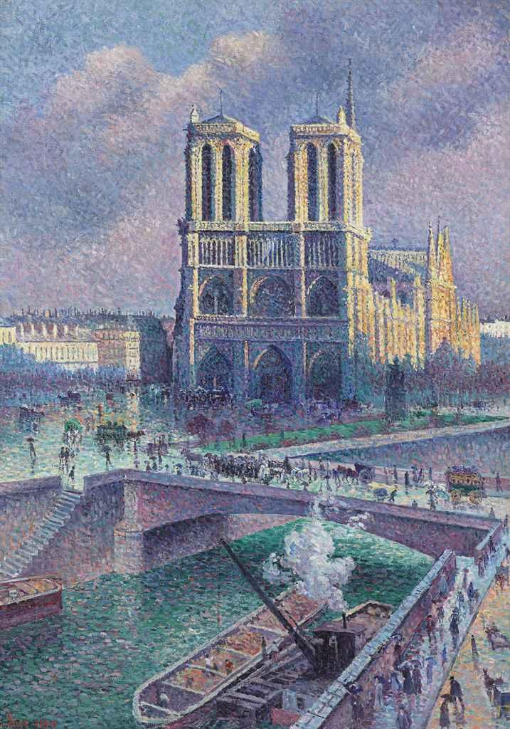 Maximilien Luce - Notre Dame C est le tableau de Maximilien Luce. Ce tableau a été peint au 20ème siècle en 1901. Au premier plan, je remarque la cathédrale de Notre-Dame qui se dresse devant moi.