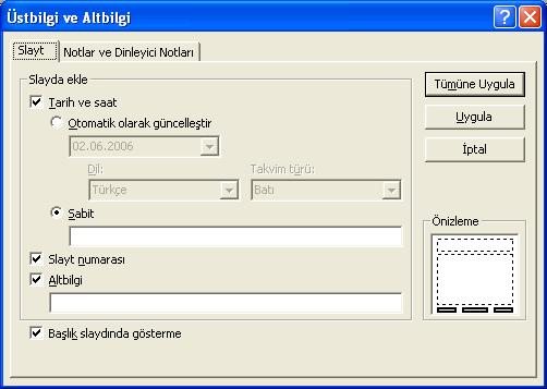 5.2.2. Slaytları numaralandırma Slaytlara numara vermek kaç slayt olduğu, hangisinin aktif olduğu ve ne kadar kaldığı konusunda sunan kişiyi ve dinleyicileri bilgilendirmek açısından önemlidir.