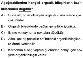 Organik Kimyaya Giriş Test 1 1. 5.