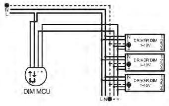 Teknik Bilgiler / Technical Information AYDINLATMA AC DİZİN İŞLEMİ / AC DIMMING OPERATION Aşağıdaki şema, PCD-25'i kullanan tipik bir kurulumu tasvir etmektedir The following diagram depicts a