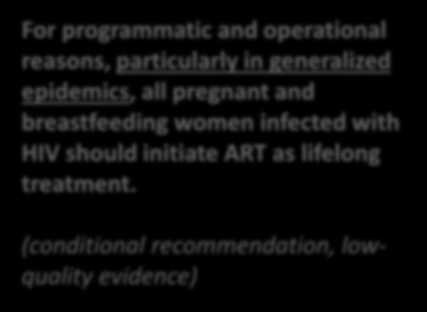 Women meeting treatment eligibility criteria should continue lifelong ART.