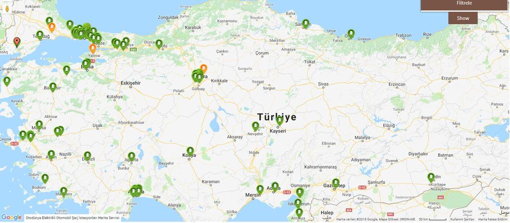 Türkiye de Uygulama Elektrik Araç Şarj İstasyonları