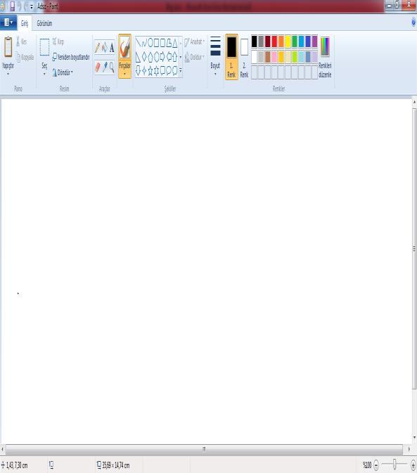 PAİNT PROGRAMI Paint programı bilgisayarda resim çizmemizi Yandaki simgeye tıkladığınızda program açılır.