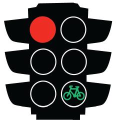 Tramvay, otobüs ve bisikletler için trafik ışıkları Bazı trafik ışıklarında siyah zemin üzerinde beyaz T ya da B harfi yer almaktadır.