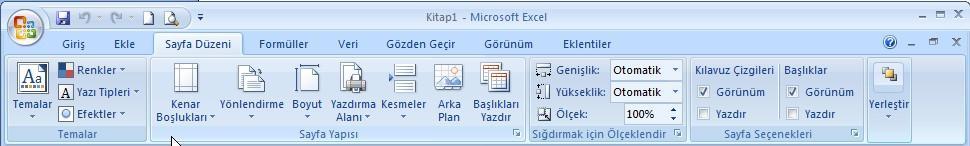 Ekle: Ekle sekmesi Excel e eklenebilecek resim, grafik, özet tablo ve köprü gibi işlevleri içerir.