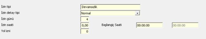 Personel Toplu Puantaj İşlemlerinde İzin Nedenlerinin İzin Formlarından Otomatik Okunması Personelin eksik çalışması vb.