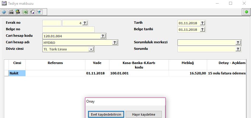 sonra işlem tamamlanmış olup hızlı bir