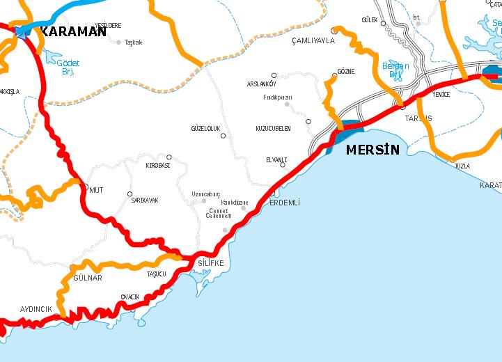 ERDEMLİ SİLİFKE YOLU KM: 42+250-44+800 YÜKLENİCİ ÖZMERT YILI 2012-2013