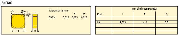 9,525 x 9,525 x 3,18 mm boyutlarında kare formlu SNEN0903ENE-M06-CBN 300 ve CBN 300 P uçlar Seco firmasından satın alınarak toplam 48 adet temin edilmiştir (Şekil 3.5). Şekil 3.5. Deneyde kullanılan CBN kesici uçlar 3.