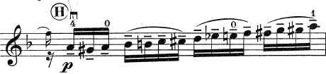 Resim 10. H harfinde, onaltılık notalar ile bir kromatik gam başlar ve istikrarlı bir crescendo ile devam eder.