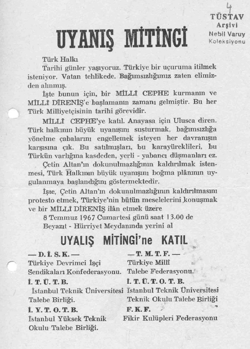 Görsel 7: Uyanış Mitingi