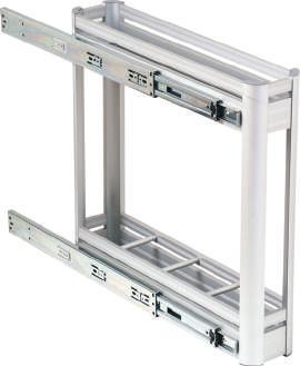 Rails provide silent and smooth closing. There are three module options. Surfaces are Anodising plated.