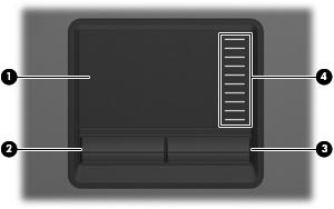 1 Dokunmatik Yüzeyi kullanma Aşağıdaki resim ve tabloda, bilgisayarın Dokunmatik Yüzey'i açıklanmıştır.