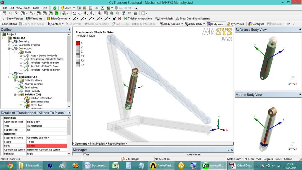 dönebilir bağlanmalı=body- Body>Revoluate,Silindir gövdeye dönebilir sabitlenmeli =Body-Body>Revoluate.