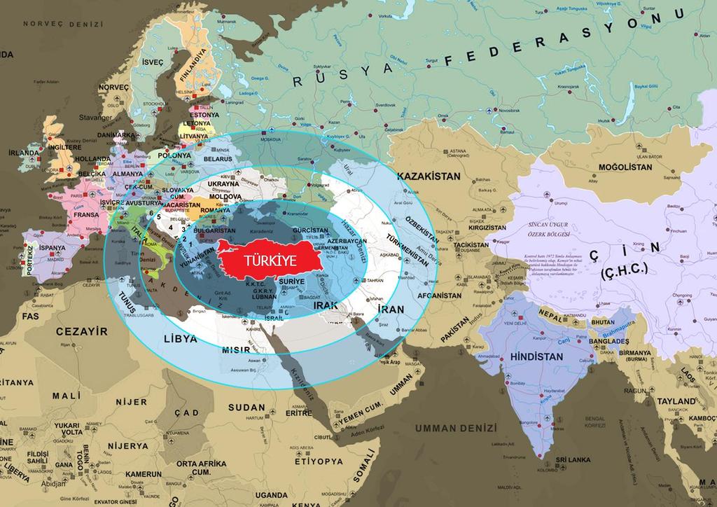 4 Saatlik Uçuş Mesafesi 2,5 milyar Nüfus 26 Trilyon Dolarlık GSYİH 6 Trilyon