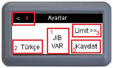 7 4. Ayarlar Sistem enerjilendirildikten sonra 3sn içinde Logo ekranına 1 kez dokunulduğunda AYARLAR ekranı açılmaktadır. Ayarlar Ekranı 1.