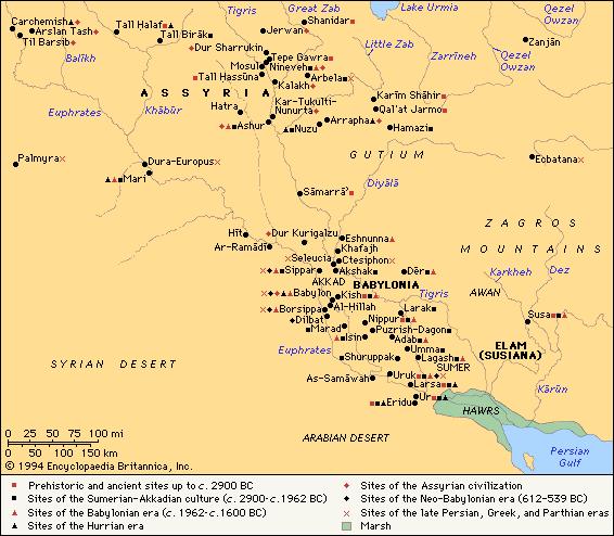 102 Ek-1: Eski Mezopotamya Haritası