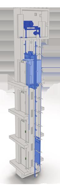 sansör Tipleri 2 Makine Daireli (MR) Sistemin içerisinde bir makine odası bulunan asansör modelidir.