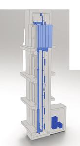 Asansör Tipleri Makine Dairesiz (MRL) Asansör sistemin tamamının kuyu içerisine monte edildiği asansör modelidir.