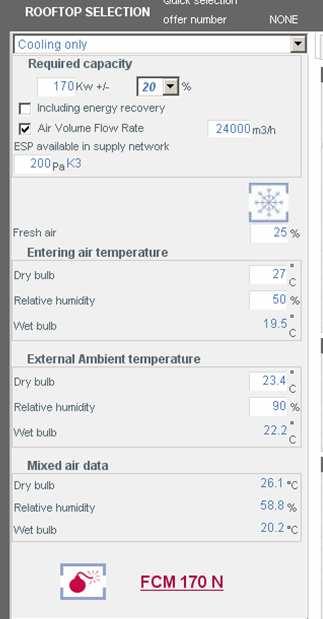 Evaporatif Soğutma ile çalışma : External Ambient Temperature değerleri olan Dry Bulb değerine evaporatif soğutmadan çıkan havanın sıcaklığı girildi.