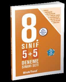 DENEME SINAVI SETİ 5. Sınıf 4+4 Deneme Sınavı Seti 200 sayfa, 8 deneme, 8 optik form Akıl Oyunları 6.