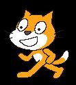 Scratch karakteri olan kedinin sol yandaki gibi kostüm1 ve kostüm2 olmak üzere iki