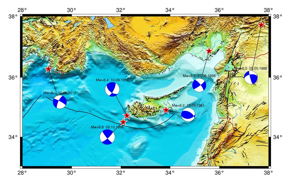 2. Türkiye Deprem Mühendisliği ve Sismoloji Konferansı Bu depremlerin çoğu sığ odaklı h<60km birkaç tanesi de orta derinliklerdeki şoklardır.