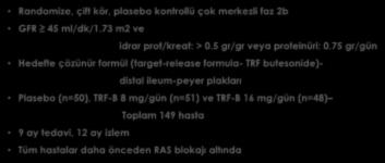 75 gr/gün Hedefte çözünür formül (target-release formula- TRF butesonide)- distal ileum-peyer