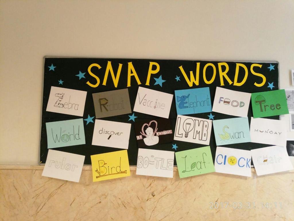 14. Snap Words Öğrencilerimiz kelimeleri anlamlarına göre