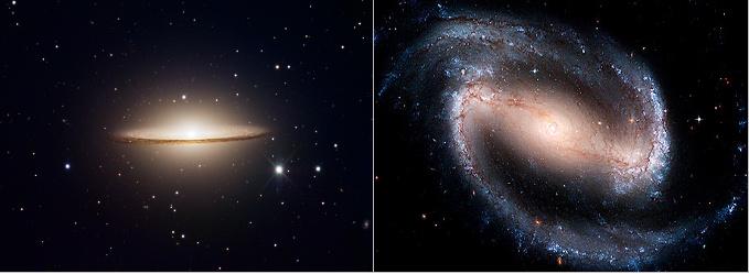 Galaksi merkezine yakın yıldızlar ile kollardaki yıldızların hızları aynı değildir. Çubuklu galaksilerde çekirdeği bir uçtan diğerine kateden çizgisel yapılar görülür.
