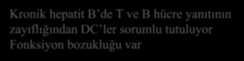 Kronik hepatit B de T ve B hücre yanıtının HBcAg içindeki DNA ve ssrna lar,tlr aracılığı ile DC lere alınır.